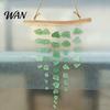 Nautical Wind Chime Sea Glass Chime, Handmade Driftwood Coastal Beach House Hanging for Home Window Decor Colorful