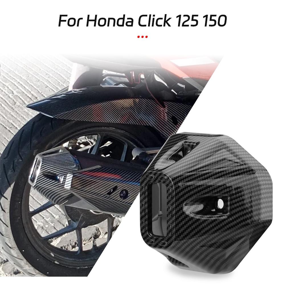 Motorcycle Muffler Exhaust Pipe Tip Cover Glossy Carbon Fiber Black Exhaust Guard Protector Accessories For Honda Click 125 150