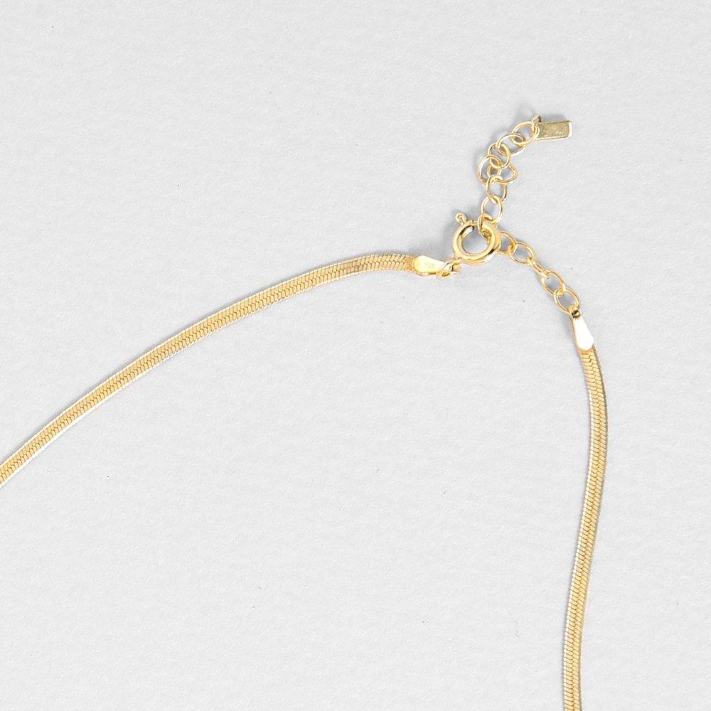 [Judy and Paul] Selene Simple Yellow Gold Herringbone Chain Necklace N51663