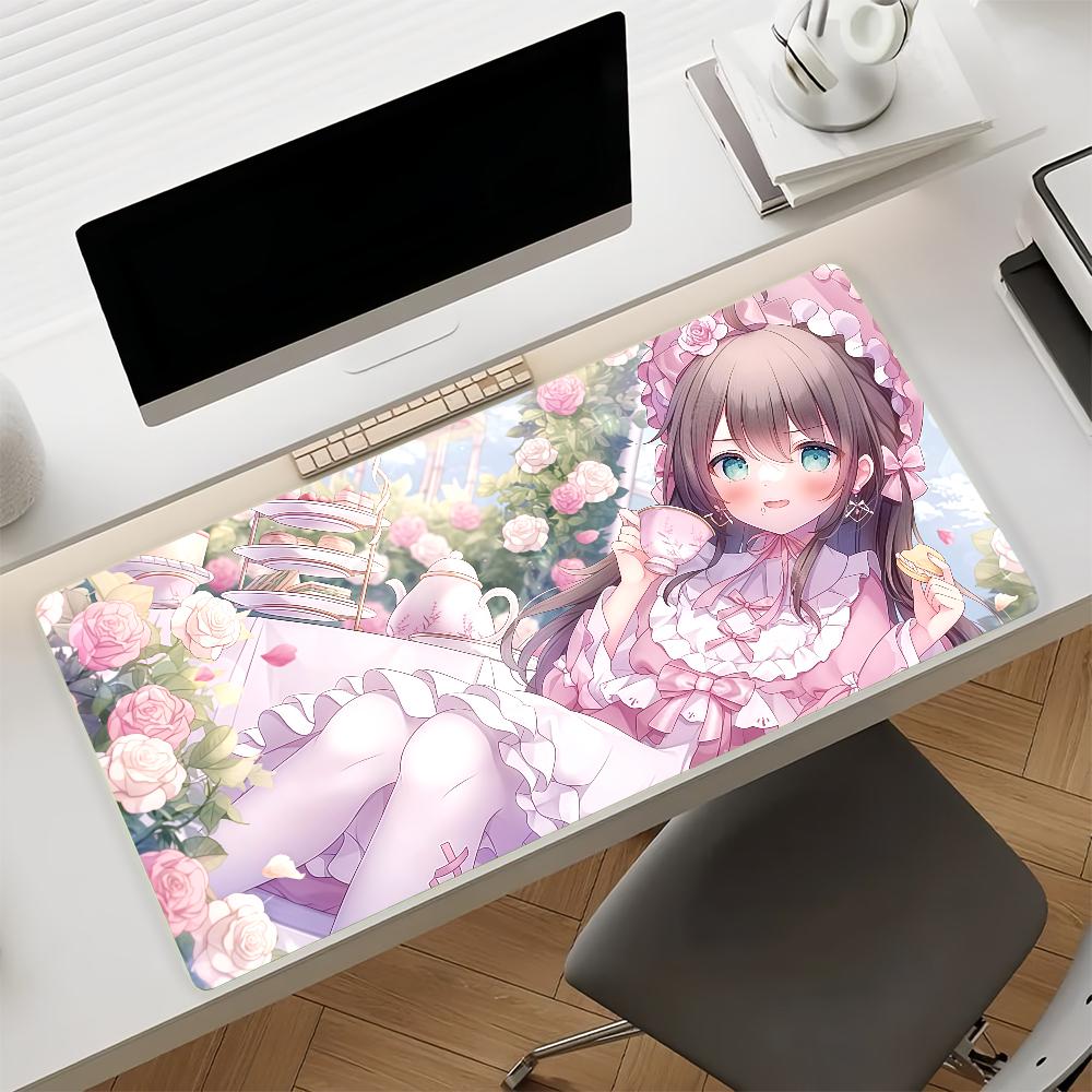 Anime Girl Natsuiro Matsuri Mouse Pad Nonslip Rubber Computer Mat Gamer Balance Decoracion Deskmat Laptop Office Large