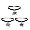 Traditioneller Edelweißblumen-Choker-Halskette Strass-Anhänger Halskette Schmuck