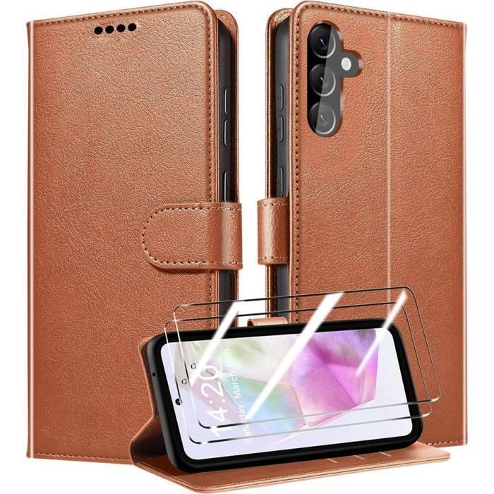 Coque de protection - Samsung - Galaxy A35 5G - Antichoc - Cuir PU - Support multi-positions