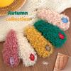 Herbst-Winter Bunte Plüsch-Knopf-Haarspangen: Hochwertige Pony- und Seitenhaarspangen