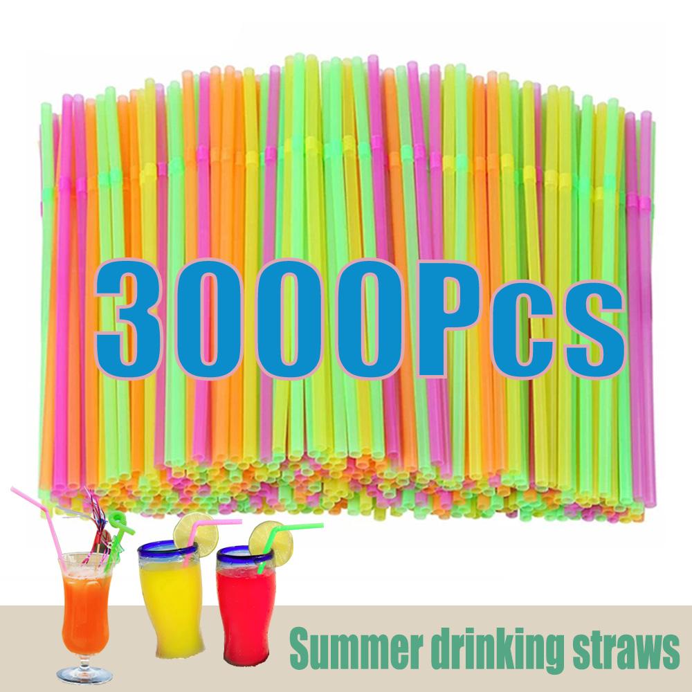 50-3000Pcs Multicolor Drinking Straws rietjes Milk Tea Bar Party Wedding Kitchen Home Accessories Beverage Straw Wholesale