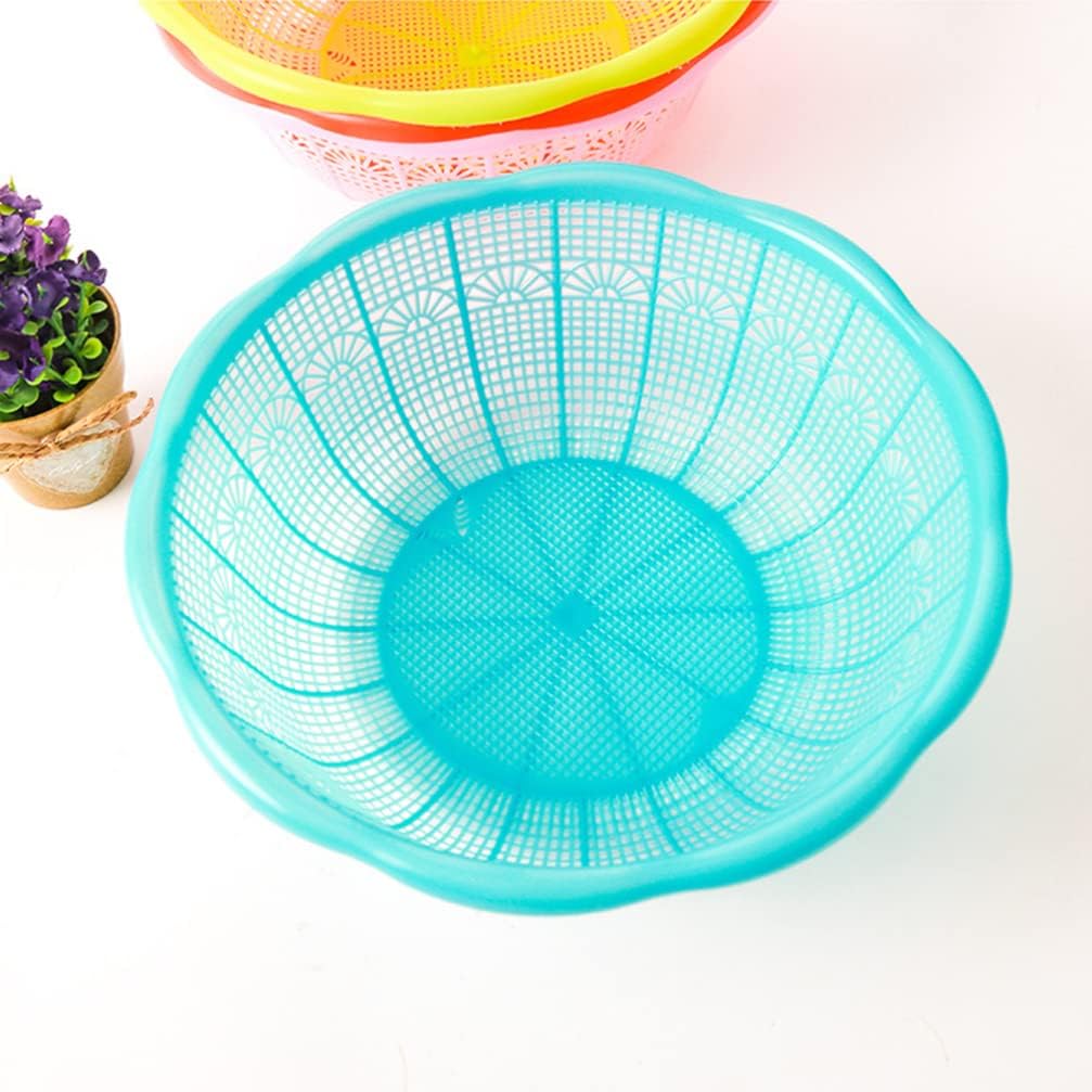 4Pcs Plastic Rice Washing Basket Set - Multifunctional Colander for Fruits Vegetables and Rice - Space-Saving Kitchen Tool - Assorted Color
