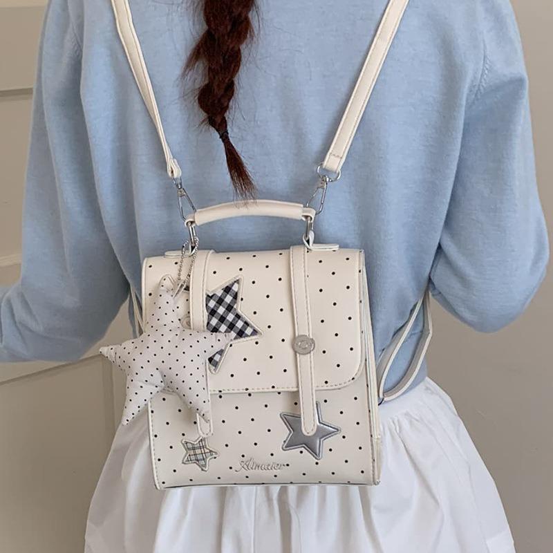 Korean personalized polka dot backpack women's spring new fashion foreign style handbag casual trend small schoolbag