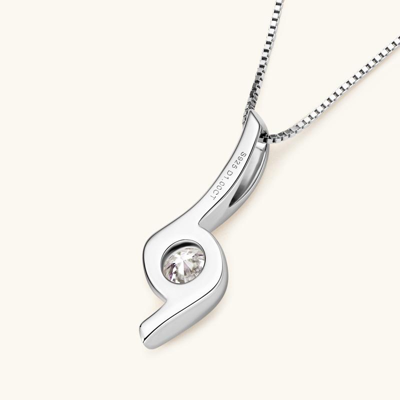 6.5mm Luxury High End Moissanite Necklace 925 Sterling Silver Clavicle Chain D VVS1 Exquisite Fashion Jewelry For Women