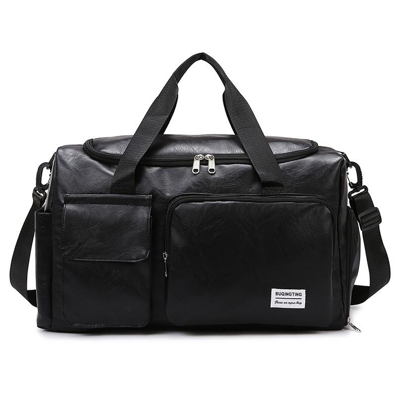 Pu material portable travel bag large capacity business trip portable storage bag independent shoe compartment sports fitness bag