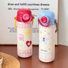 Cute and sweet girl thermos cup convenient cartoon straw cup office home student 316 stainless steel cup