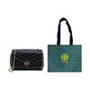 Tory Burch Kira Quilted Twill Chain Flap Magnetic Closure Leather Wallet Shoulder Crossbody Bag Women Bags Black 90460-001