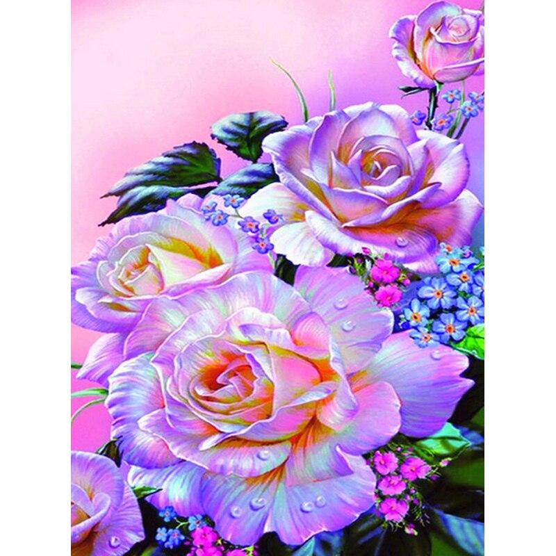 Painting New 5d Diy Diamond Flower Diamond Embroidery Scenery Cross Stitch Crafts Full Round Drill Home Decor Manual Gift