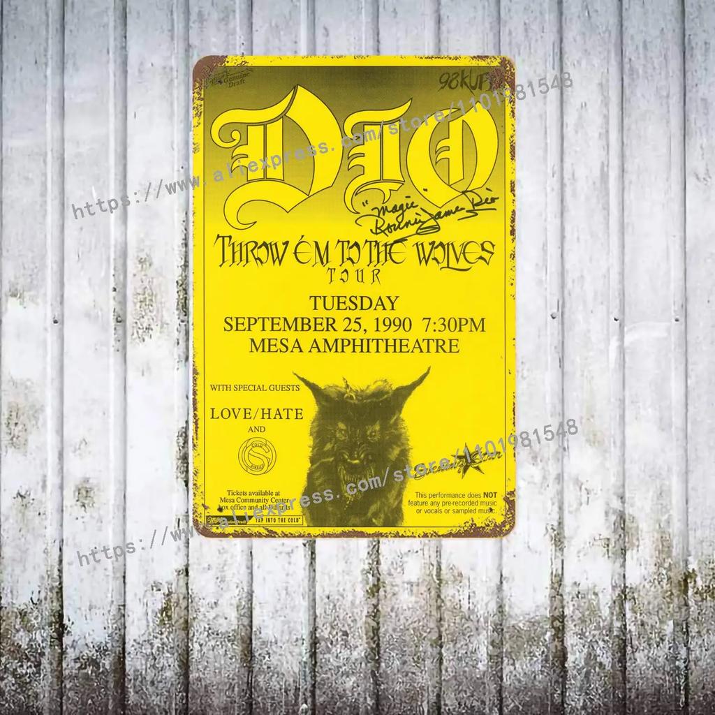 Dio Bands Metal Decor Poster Vintage Tin Sign Metal Sign Decorative Plaque for Pub Bar Man Cave Club Wall Decoration