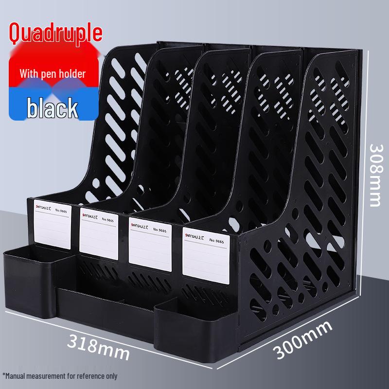 Three-Column Office File Rack: Multi-Layer Thickened Organizer for Study Supplies and Archive Folders