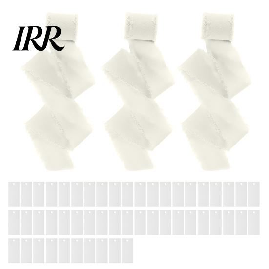 Ink Absorbent Paper Cards Handwritten Business 50 Sheets Blank Textured with Chiffon Ribbon Wedding Invitations Table Name Tags for Party Banquet