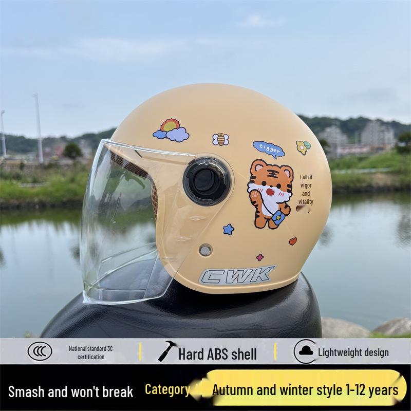 

Tiger Design Unisex Children s Helmet for Electric Scooters, Ages 1-12, Anti-fall, Autumn/Winter Model. 1-4 Years Old Child Autumn Winter