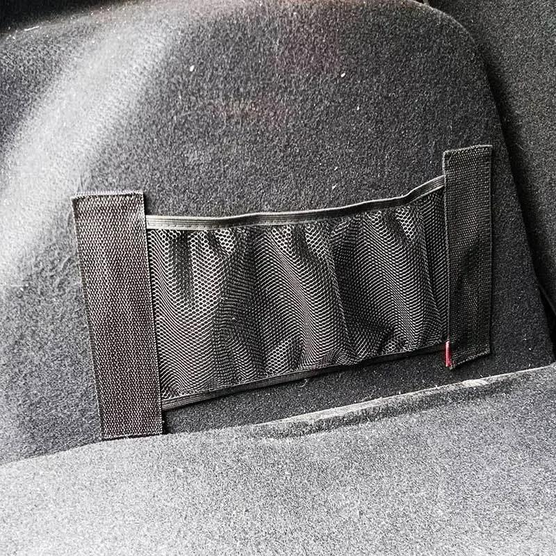 Seat Back Fixed Mesh Bag Car Trunk Elastic Mesh Fixing Strap Fire Extinguisher Holding Strap Luggage Interior Organizer Bag