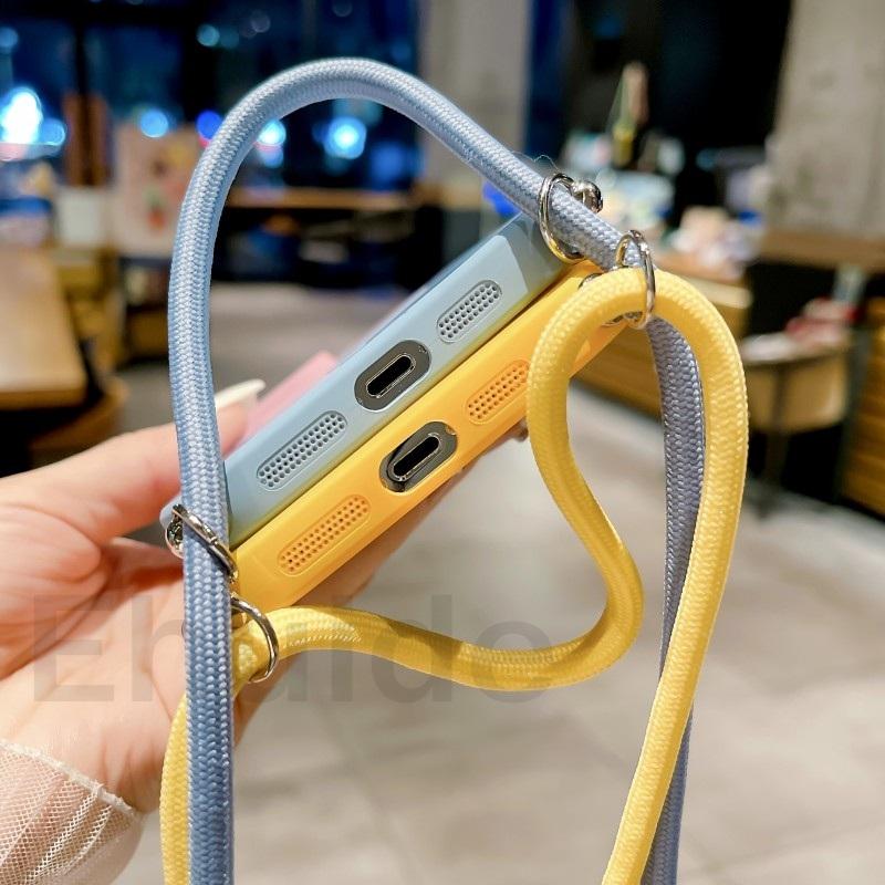 Etui z paskiem na szyję Crossbody Dla Samsung Galaxy S24 Ultra S23 FE S21 S20 S25 Plus Note 20 Magsafe Magnetyczne Pokrowiec z Paskiem na Obiektyw Gradientowy
