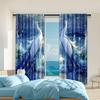 2 Pcs, Versatile Polyester Transparent Curtains for Home Decoration Elegant Peacock for Use In Bedrooms and Living Rooms