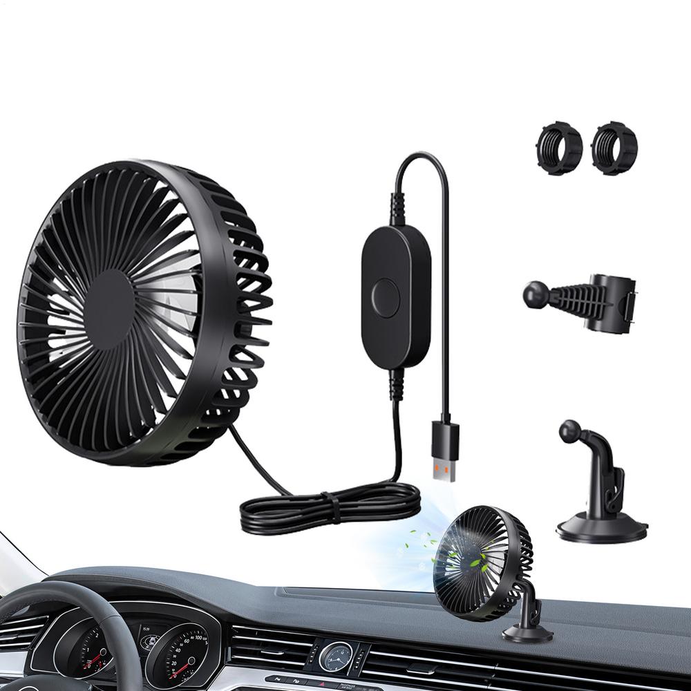 Portable Fan For Car Backseat Car Seat Cooling Fan Powerful Air Cooler With Suction Cup Vehicle Accessories 3 Speeds USB