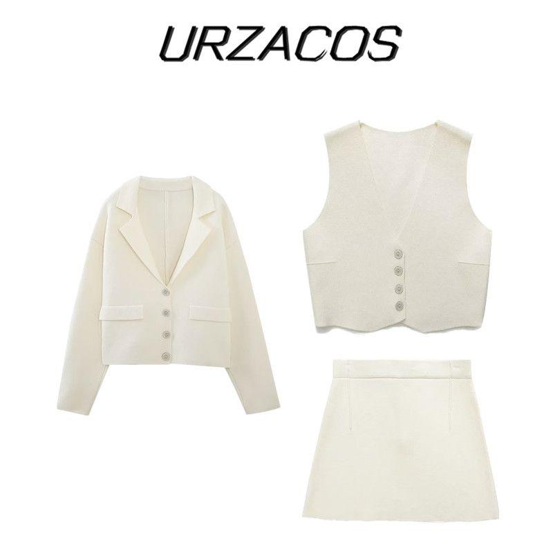 Fashion Style New Arrival Women's Short Knitwear Outwear + Vest + Short Skirt 5539017 5536018 5536019