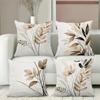 Floral Leaf Patterned Cushions For Modern Home Decor Polyester Pillowcase, Sofa Decorative Cushion Cov Headboard Pillow