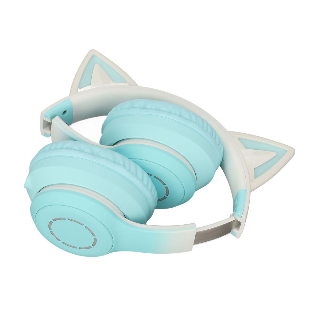 Katzenohren Bluetooth Gaming Kopfhörer Kabellos Faltbar Musik Headset mit LED Licht Abnehmbar