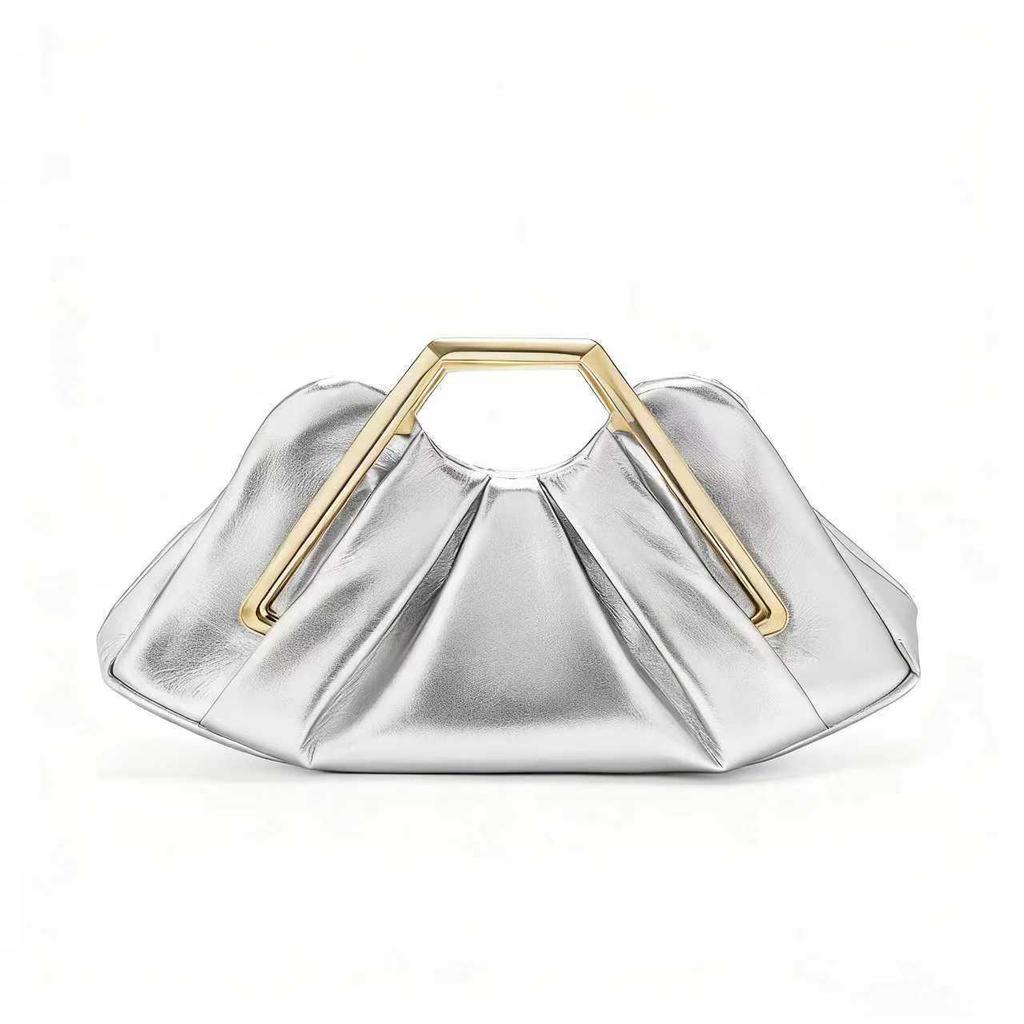 Stylish Niche Design Pleated PU Cloud Clutch Bag for Women
