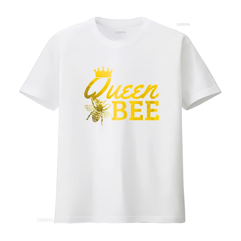 Womens Queen Bee Beekeeper Beekeeping Vintage Funny Cute Girls T Shirt Vintage Washed Versatile Fashion Breathable Graphic