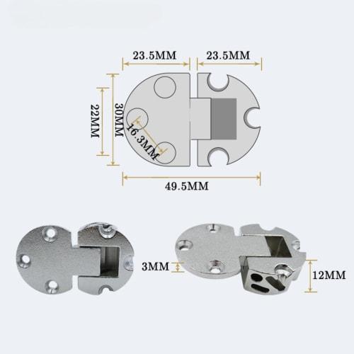 Set of 2 Folding Table Hinges, 90-Degree Fixed, Zinc Alloy, 10kg Weight Capacity, DIY Shelf, Door, Flap Hinges