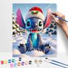 Disney Christmas Stitch DIY Painting Kit Classic Style Home Decor Craft Gift Idea Canvas Wall Art Winter Holiday Painting Set Painting