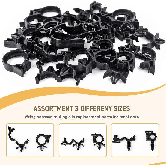 150Pcs Nylon Universal Cable Tie Buckle, Push Mount Cable Zip Tie With Car Wire Loom Routing Clips, Universal Compatible With GM Ford Trucks Cars