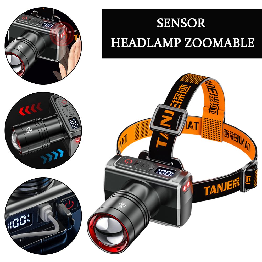 Outdoor Headlamp Long-range Strong Light Illumination USB Rechargeable Multi-Function LED Headlamp for Night Hiking Camping