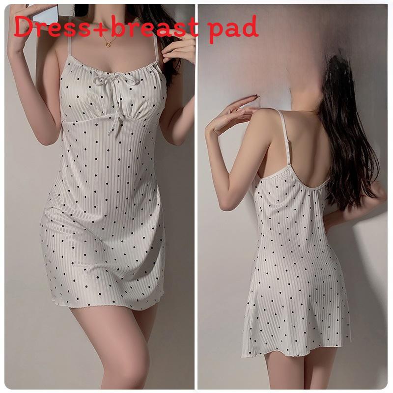 Pure Desire Lace Sleep Dress With Deep V Neck Plus Padded For Lounge And Sleep