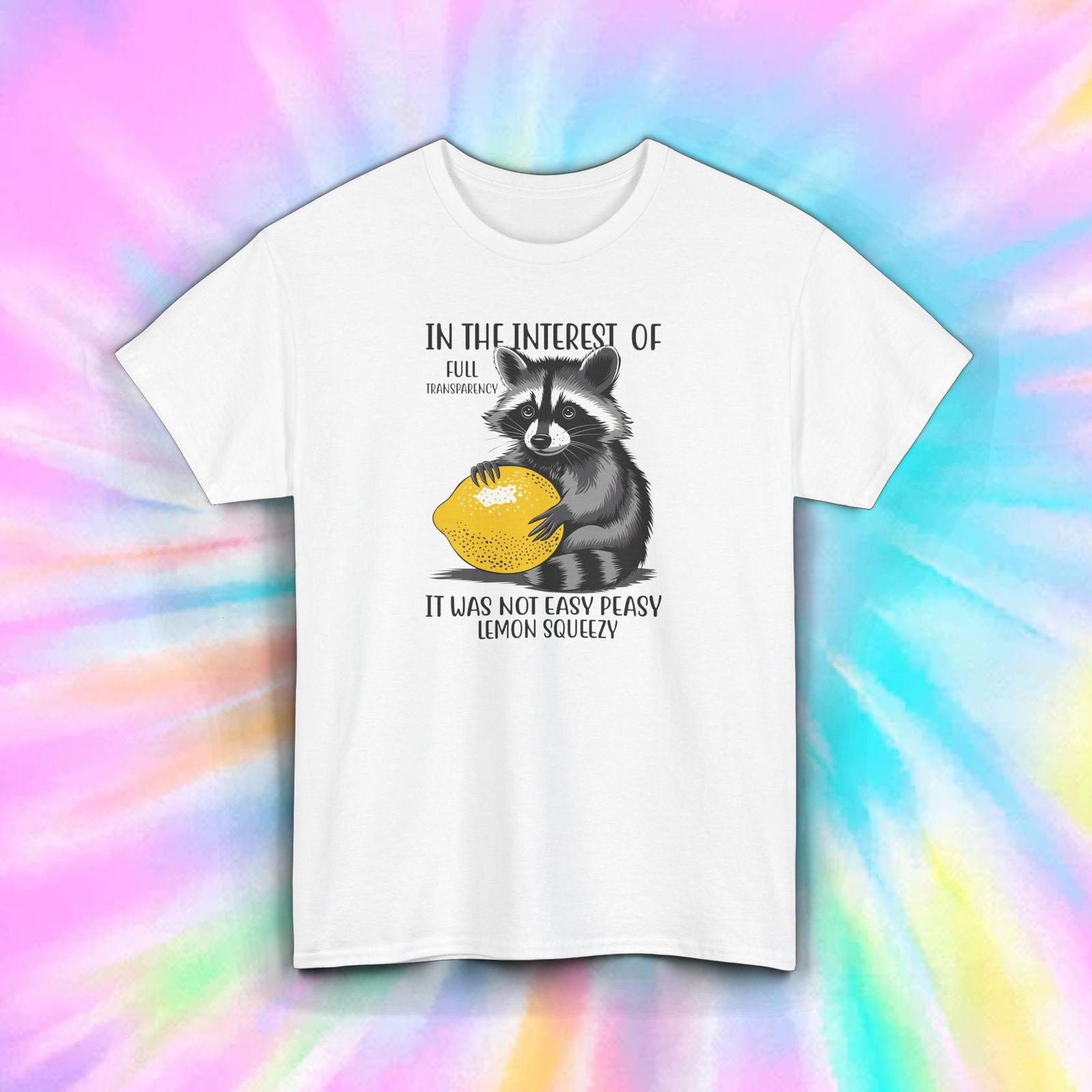 Raccoon Lemon Squeezy T-Shirt Mens Womens Tees Top Funny Sarcastic Humor Animal Gift S-5XL S
