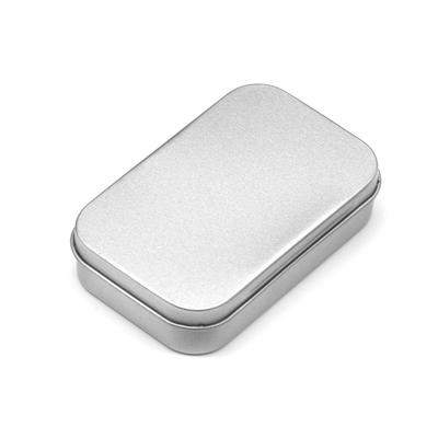 Mini scatola di latta rettangolare vuota in metallo Scatola di latta Push Candy Portapillole Contenitori Barattolo Contenitori incernierati Piccola scatola di immagazzinaggio dell'organizzatore