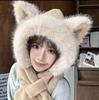 Women's Cute Fluffy Hat with Scarf and Ear Protection for Autumn/Winter
