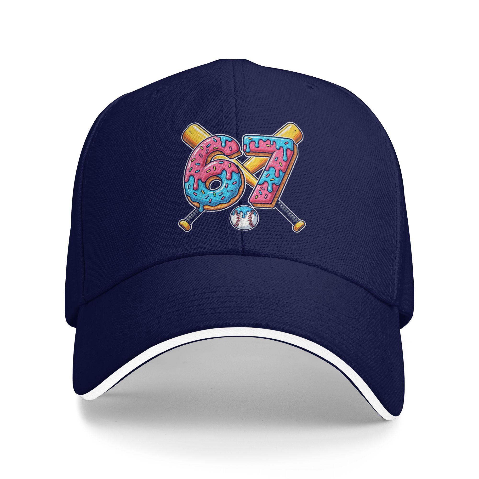 

6 7 Ice Cream Drip Baseball Meme 67 Player 67th Birthday Baseball Cap Outdoor Sport Dropshipping Trucker Hat Men Snapback Cap One Size