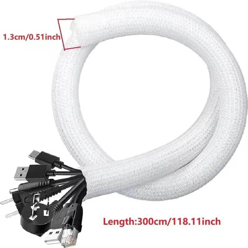 Self Closing PET Braided Cable Sleeve Expandable Auto Line Management Overlaps Flexible Loom Split Pipe Tube Wire Wrap Protect