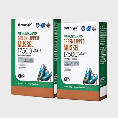 New Zealand Green Lipped Mussel 17500 Vitamin D (30 Capsules) X 2