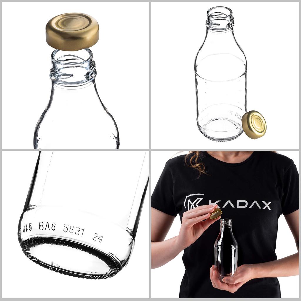 KADAX Sticlă de Sticlă pentru Suc 0.33L cu Dop 10 buc.