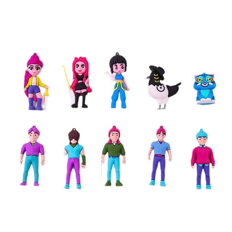 24Pcs KPOP Witch Hunters Doll Keychain Blind Box Figure Series Soft Rubber Keychain Pendant Desktop Blind Box Ornament
