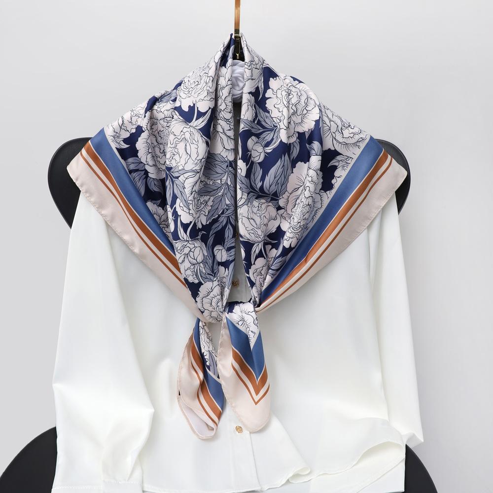 Frühlings- und Sommer-Satin-Langschal für Damen Sonnenschutzschal modischer Schönheitsszene Satin-Langschal vielseitiger Reiseschal