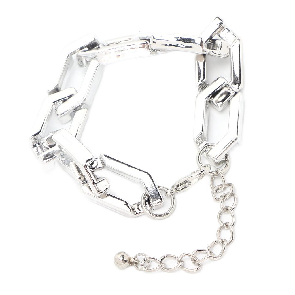 Fashionable Rapper Chain Adjustable Punk Hip Hop Bracelet Silver Wrist Bracelets for Men Women