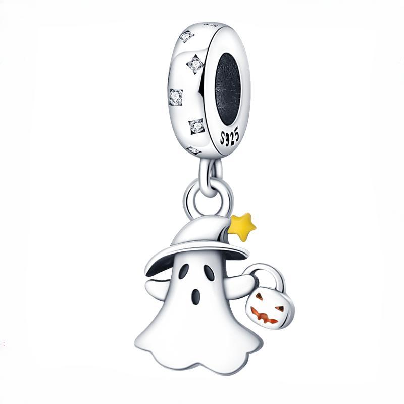 Halloween Glow Color Changing Skeleton Ghost Cucurbit Charm Bead Component Bead Components Compatible With Authentic Original Bracelet High Quality
