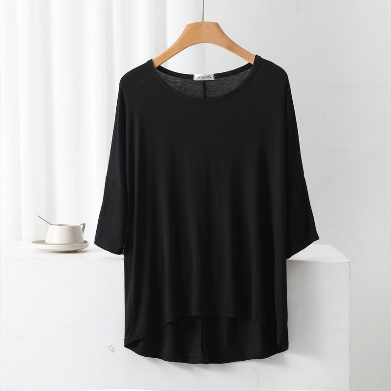 Women's Summer Modal Batwing Sleeve Top - Slimming, Loose, and Stylish.