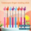 20 To 68cm Stainless Steel Finger Reading Stick Retractable Teaching Stick Whiteboard Pointer Handheld Presenter Telescopic Rod