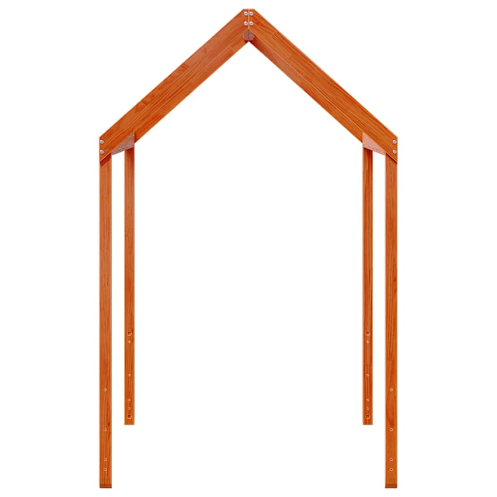 Kids Bed Canopy Wax Brown 207 X 80.5 X 151.5 Cm Solid Wood
