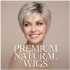 Kurze Gerade Seitenpony Synthetik-Perücke, Voluminöser Natürlicher Stil, Atmungsaktiv für Tägliches & Party-Tragen, Schwarz-Weiß & Platinblond, Leicht zu Stylen