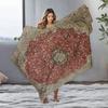 Luxurious Persian Style Embroidered Throw Blanket Vintage Decorative Bed Cover Silk Tapestry Home Decor Wall Hanging