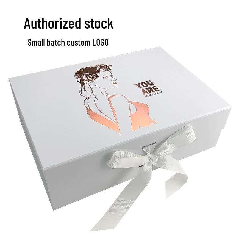 Extra Large Flip-Top White Cosmetic Gift Box